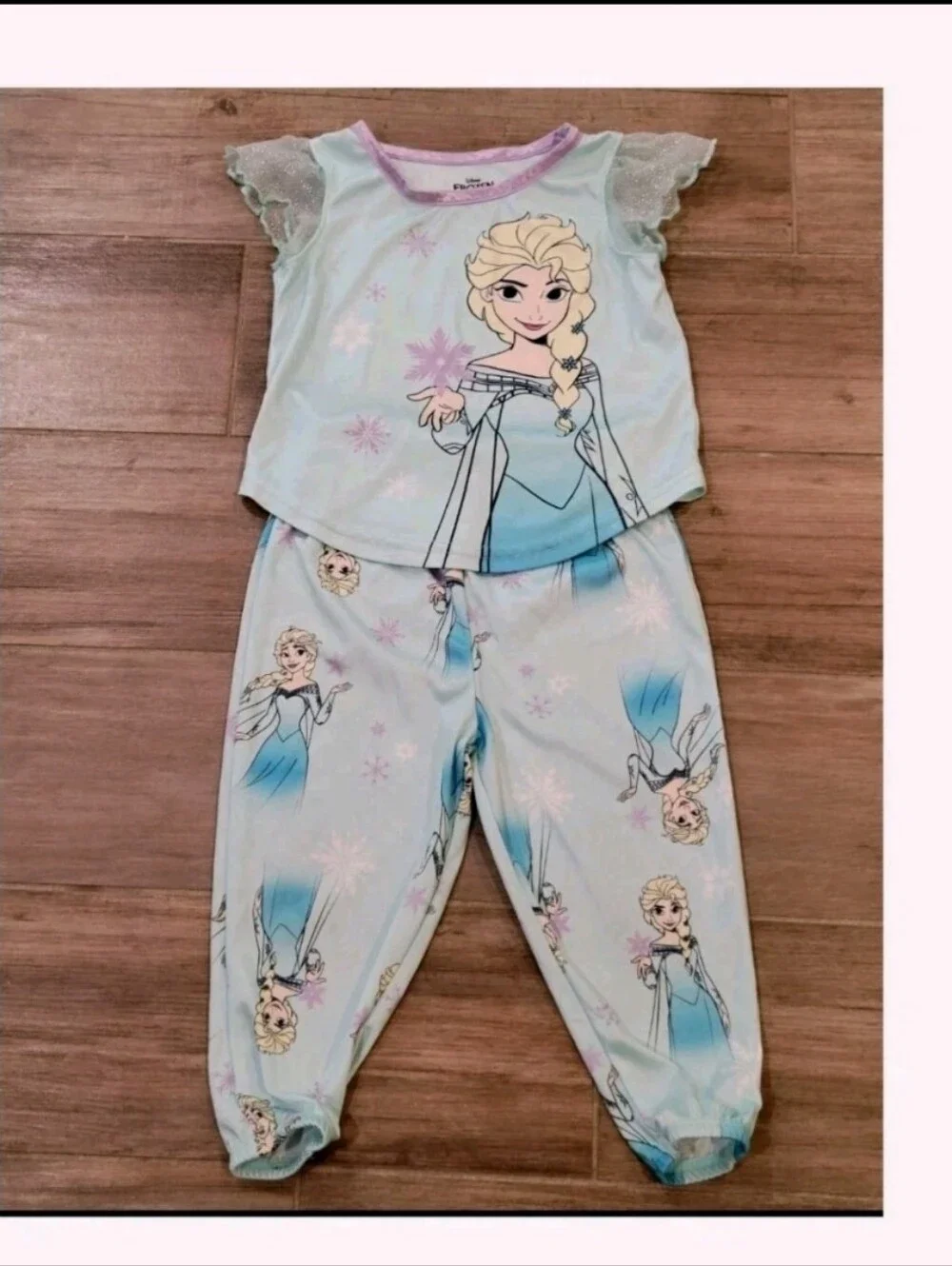 Disney Frozen Elsa Girls 2-Piece Pajama Set Top, Pants Sleepwear 2T Exc Cond